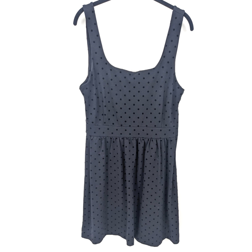 Madewell Dress Womens Medium Black Polka Dot Fit & Flare Sleeveless Pockets